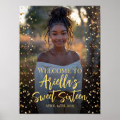 甘モダンい16パーティー写真ウェルカムサイン ポスター (正面)