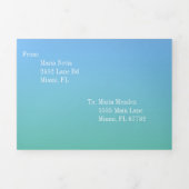 甘モダンい16パープルブルーグラデーション写真 三つ折り招待状 (カバー)