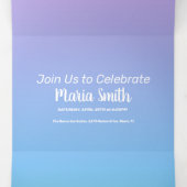 甘モダンい16パープルブルーグラデーション写真 三つ折り招待状 (内部中)