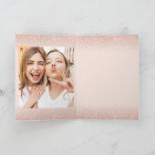 甘モダンい16ピンクの誕生日11フォトコラージュ カード (内部)