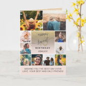 甘モダンい16金ゴールド誕生日11フォトコラージュ カード (黄色い花)