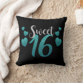 甘モダンい16th誕生日パーティブラックグランジ クッション (ブランケット)