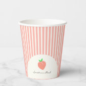 甘モダンく甘いストライプ桃 紙コップ (正面)