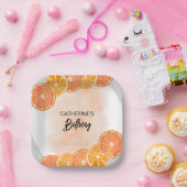 甘モダンオレンジシトラススライス夏誕生日 ペーパープレート (パーティー)