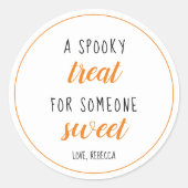 甘不気味いハロウィーンのお菓子 ラウンドシール (正面)