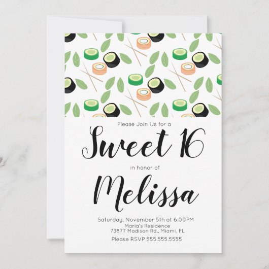 甘口16火鉢グリルすし転が屋店 招待状 (正面)