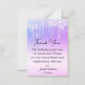 甘感謝していい16紫のグリッターモダン ノートカード (正面)