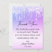 甘感謝していい16紫のグリッターモダン ノートカード (正面)