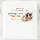 甘栗がジャムのラベル食品シールを保存 長方形シール (バッグ)