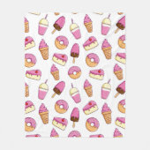 甘歯デザートパターン フリースブランケット (正面)