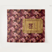 甘素晴らしい16赤面ブルゴーニュ金ゴールドバナー タペストリー (正面(横))