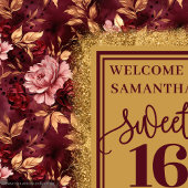 甘素晴らしい16赤面ブルゴーニュ金ゴールドバナー タペストリー