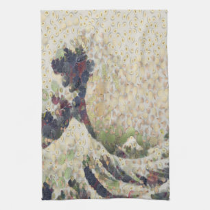 甘素晴らし露メロンファインアートの波 キッチンタオル
