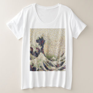 甘素晴らし露メロンファインアートの波 プラスサイズTシャツ