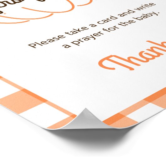 甘素朴いカボチャのベビシャワー祈りの言葉ベビー ポスター (角)