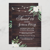 甘素朴い16パーティーフローラホワイトフラワー招待状 招待状 (正面/裏面)