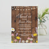 甘素朴い16パーティーフローラ野生の花招待状 招待状 (スタンド正面)