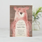 甘素朴熊の赤男女兼用ちゃんシャワー 招待状 (スタンド正面)