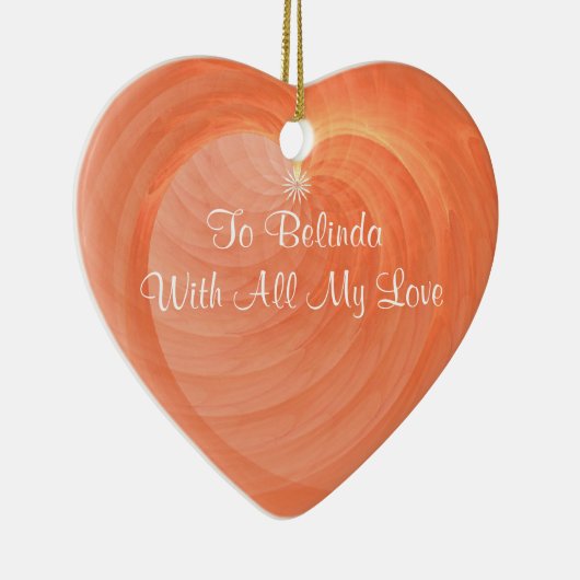 甘美なオレンジハートセラミックキープカスタム セラミックオーナメント (右)