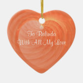 甘美なオレンジハートセラミックキープカスタム セラミックオーナメント (正面)