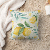 甘美なレモン小さな四角いアクセント枕 クッション (ブランケット)