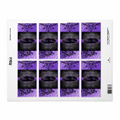 甘美なヴィンテージパープル結婚スクロールのワインラベル ラベル (フルシート)