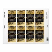 甘美なヴィンテージ金ゴールドス結婚クロールのワインラベル ラベル (フルシート)