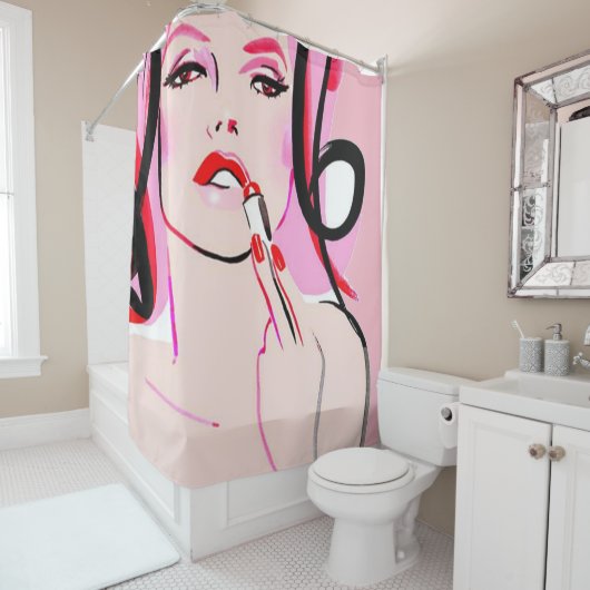 甘美な唇のシャワーカーテン シャワーカーテン (インサイチュ)