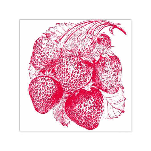 甘美な夏のイチゴのゴムスタンプ セルフインキングスタンプ (デザイン)