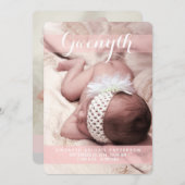 甘美な夢2の写真のモダンな誕生の発表 案内状 (正面/裏面)