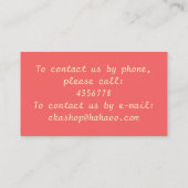 甘美な夢 名刺 (裏面)