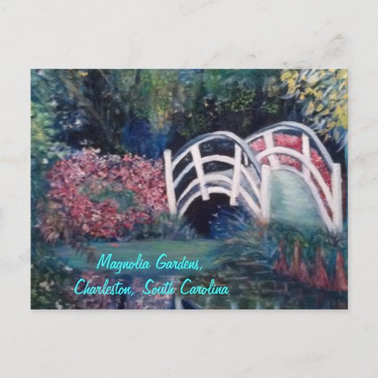 甘美な庭への勧誘白い橋 ポストカード (正面)