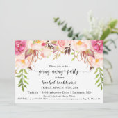甘美な赤面ピンクの花行遠くにパーティー 招待状 (スタンド正面)