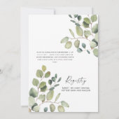 甘美ユーカリプトゥスヒマフラワーホワイトブライダルシャワー 招待状 (裏面)