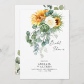 甘美ユーカリプトゥスヒマフラワーホワイトブライダルシャワー 招待状 (正面/裏面)