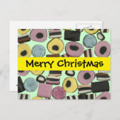 甘草の品揃え – クリスマスポストカード (正面/裏面)