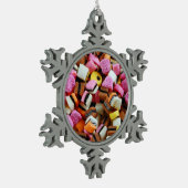 甘草カラフル菓子のクリスマス飾り スノーフレークピューターオーナメント (左)