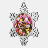 甘草カラフル菓子のクリスマス飾り スノーフレークピューターオーナメント (右)