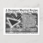 甘草スティックキャンディマルティーニレシピカード葉書 ポストカード (正面)