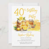 甘辛レモンケーキジンジャーティー40歳の誕生日パーティー 招待状 (正面)
