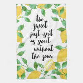 甘酸っぱいレモン引用文キッチンタオル キッチンタオル (縦)