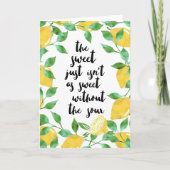 甘酸っぱいレモン引用文グリーティングカード カード (正面)