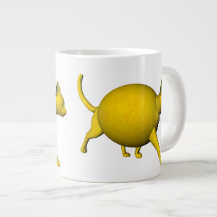 甘酸っぱいレモン猫 ジャンボコーヒーマグカップ