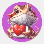 甘髭ドラゴンパープルバレンタイン ラウンドシール (正面)