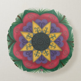 生い茂った花園 ラウンドクッション