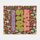 生えストップないキノコ フリースブランケット (正面(横))