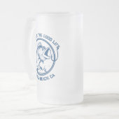 生おもしろい活の魚の皮 フロストグラスビールジョッキ (正面左)