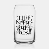 生おもしろい活はビール救済ワードアート ガラス缶 (裏面)