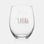 生おもしろい活与え時 ステムなしワイングラス (裏面)