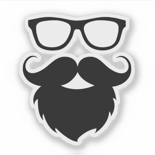 生おもしろい髭の男 シール (正面)